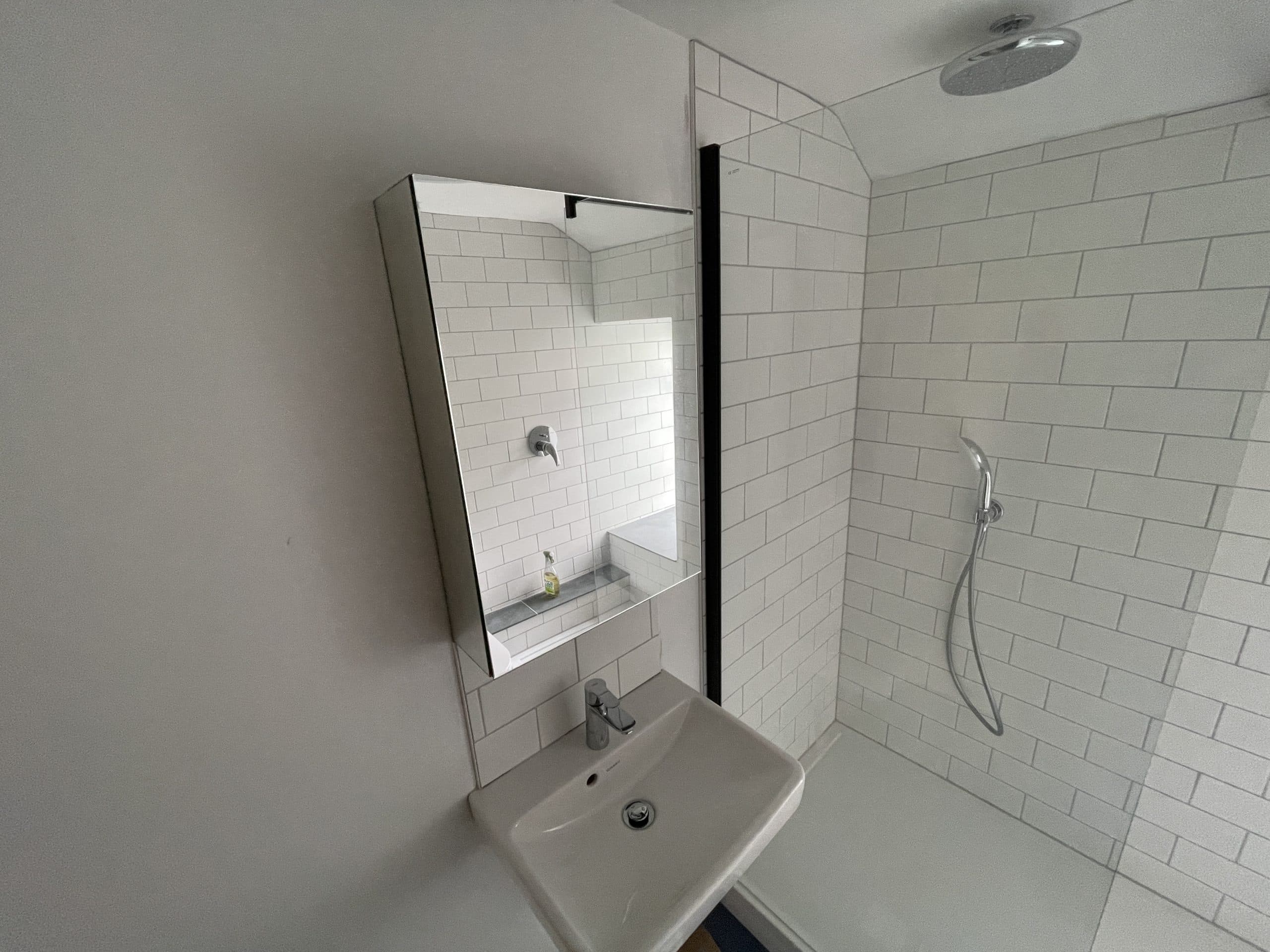 Upstairs bathroom Grohe walk-in shower