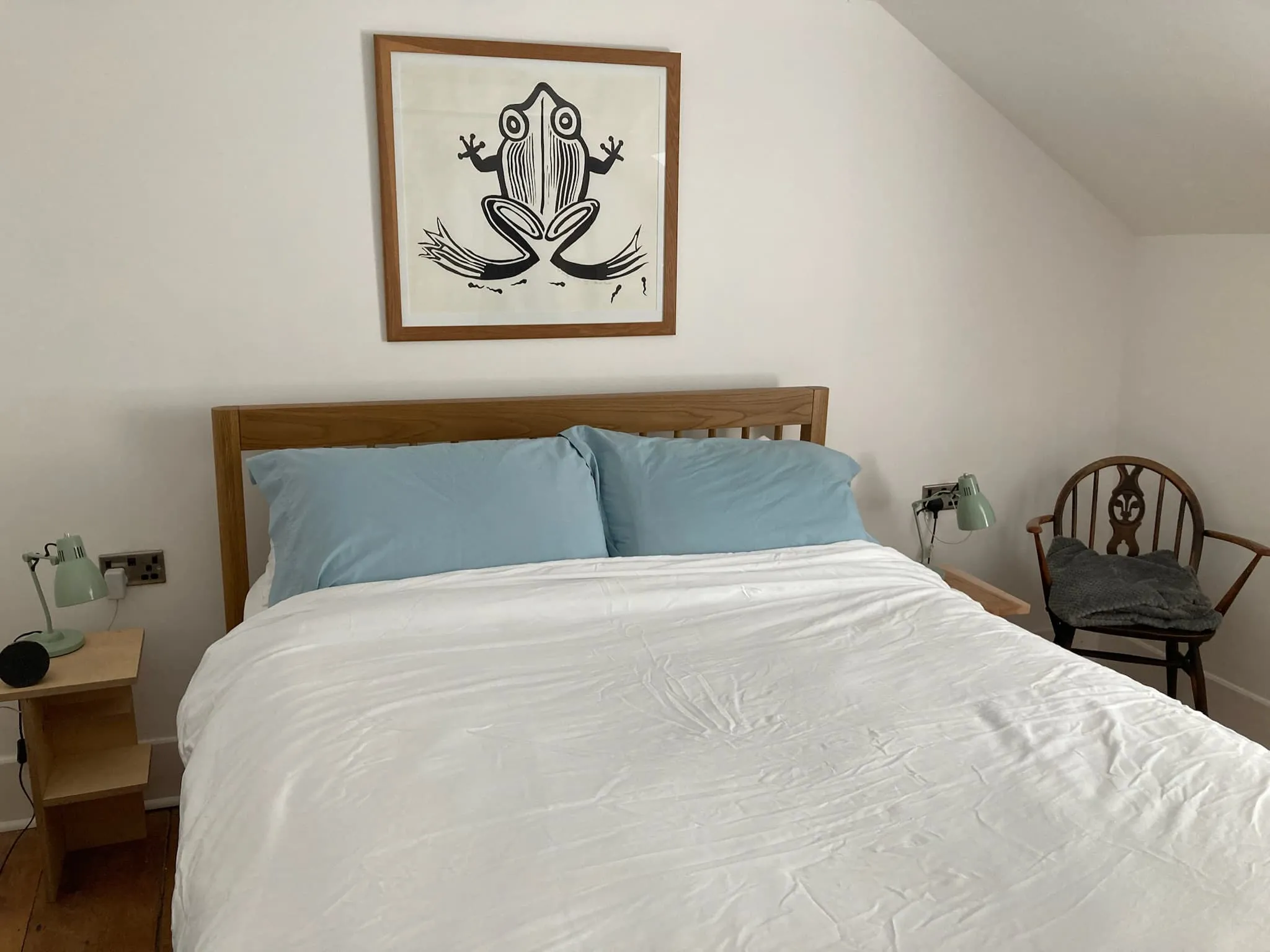 Double bedroom with handmade oak furniture